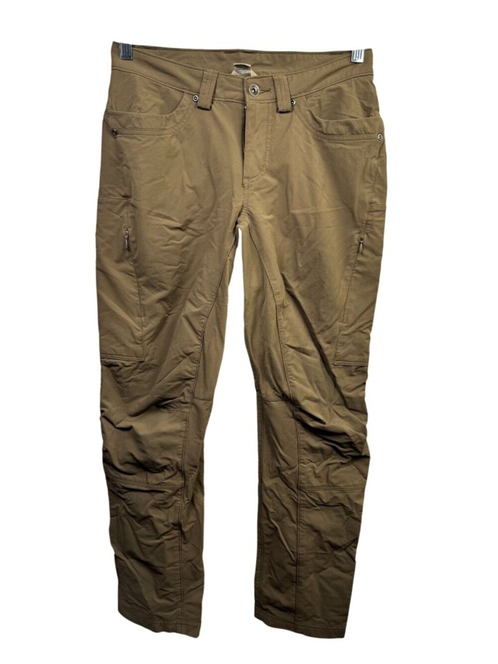 Duluth Trading Co Brwon Cargo Pants Women size 4x29 Hiking Nylon Spandex Outdoor